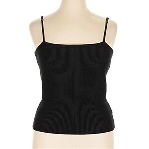 House of Harlow 1960 Ribbed Knit Sweater Tank Black Size Large New Tags NWT